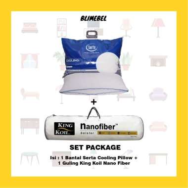 [PAKET] Bantal Serta Cooling Pillow + Guling King Koil Nano Fiber  Bantal+Guling