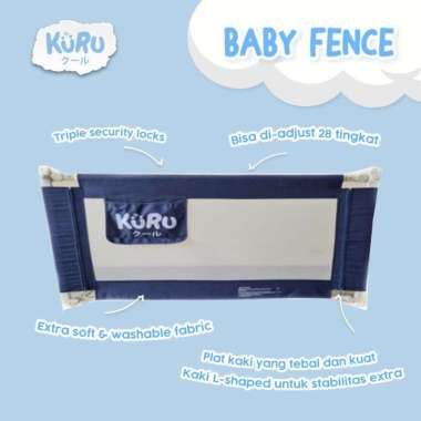Kuru Baby Bedrail 180cm Pembatas Pengaman Pagar Kasur Ranjang Bed Rail Blue