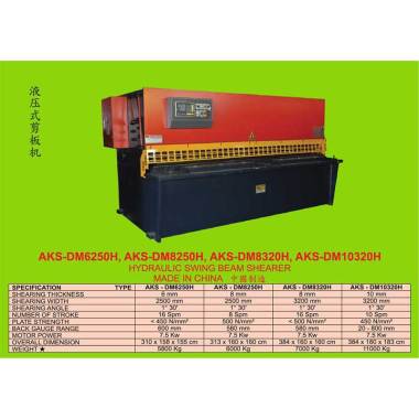 Mesin Potong Plat Besi 8x3200mm Hydraulic Swing Beam Shearing Importir - DM8320H