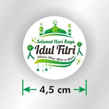 Sticker Label Ucapan Selamat Idul Fitri Segel Tag Amplop Ucapan 4,5 cm Varian 02