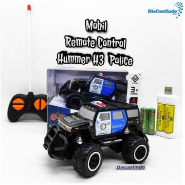 Mobil Remote Kontrol RC R/C Remot Control Jeep Off Road Army & Police Police Hitam