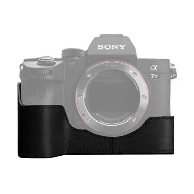 Megakamera - Kamis Ganteng - Gariz XS-CHA7M3BK Leather Half Case for Sony A7III/A7R III/A9 - Black B