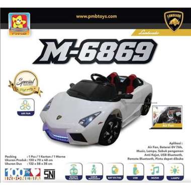 M6869 MOBIL AKI MAINAN ANAK M-6869 LAMBORGHINI LAMBRADO Putih