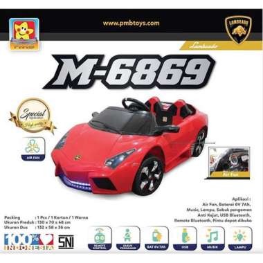M6869 MOBIL AKI MAINAN ANAK M-6869 LAMBORGHINI LAMBRADO Merah