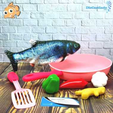 Mainan Ikan Gerak - Boneka Ikan Bergerak Kitchen Set - Ikan Mas Hitam
