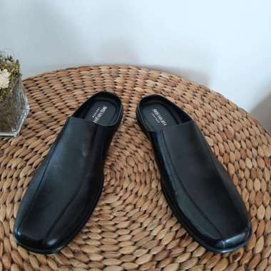 Sepatu Tutong Bostong Pria Asli Kulit Original Garut Hand Made Kuat anti Slip 43 Hitam