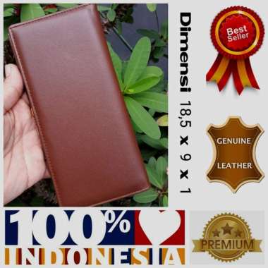 Dompet kulit asli wanita panjang banyak slot kartu original leather branded murah kekinian 4 warna