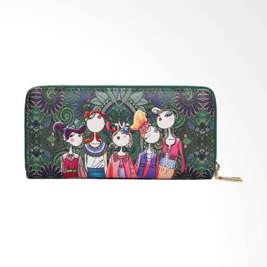 Enable Woman Crative Character Printed Dompet Wanita - Green