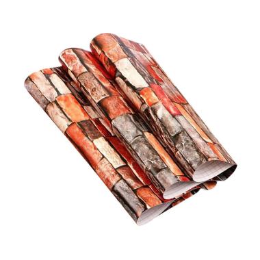 Wallpaper Motif Nature Premium PVC Sticker Dinding - Coklat Dusty [45 cm x 10 m