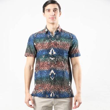 Manzone Sadajiwo Handmade Batik Lengan Pendek Pria - Navy