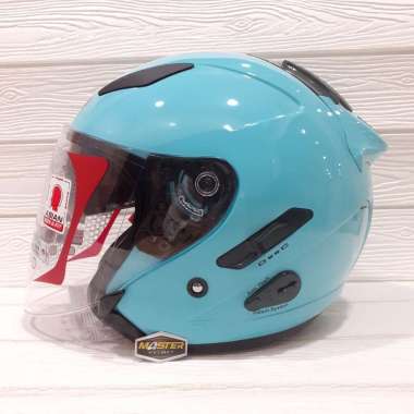 KYT HELM GALAXY SLIDE FLAT R SOLID AQUA BLUE SOLID FLAT VISOR L