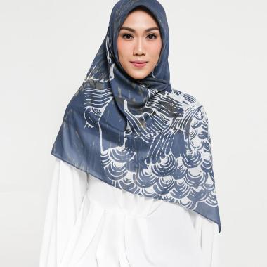 Pelangi Asmara Maldives Nautilus Hijab Segi Empat - Dark Blue