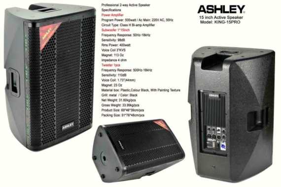 SPEAKER AKTIF ASHLEY KING15PRO / KING 15 PRO / KING15 PRO/ KING 15PRO