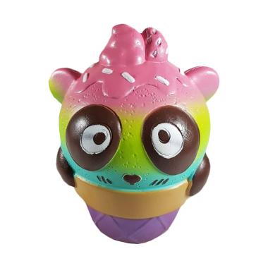 OEM Squishy Jumbo Sundae Ice Cream Cone Panda Strawberry Mainan Anak - Hijau