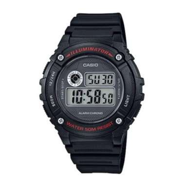 CASIO ORIGINAL - CASIO W-216H-1A - JAM TANGAN PRIA JAM PRIA - RUBBER CASIO W 216H 1A 216 H W216