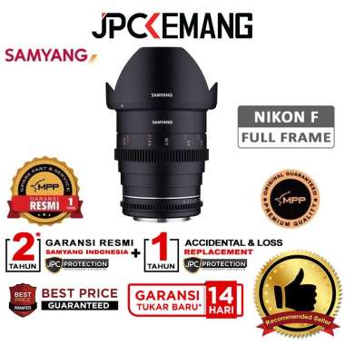 JPC KEMANG Samyang VDSLR 24mm T1.5 MK2 Nikon F Cine Video Lens Mark II GARANSI RESMI Black