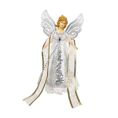 Tree Top Ornamen Natal/Bintang Pohon Natal Malaikat Silver