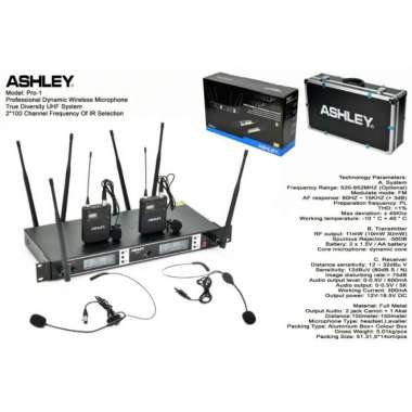 Mic Wireless Ashley Pro 1 ( 2bh Clip on + 2bh Headset )