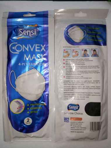 Masker Sensi Convex Hitam Sachet isi 2 pcs Original