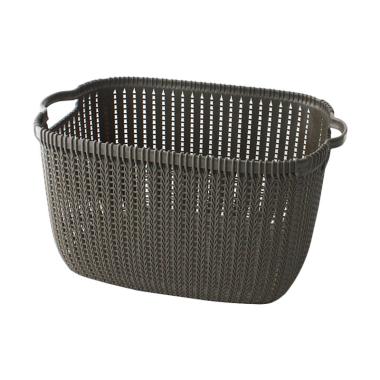 Uchii Multi Purpose Home Basket Keranjang Plastik Anyam Serbaguna Size L Beige