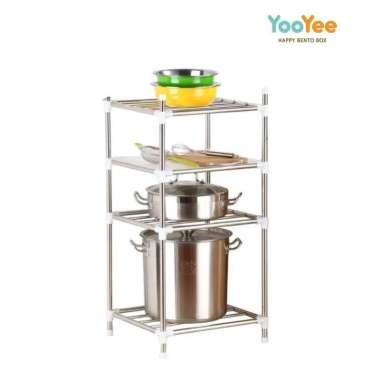 Yooyee Rak Dapur Peralatan Penyimpanan Rak Panci Tempat Alat Dapur