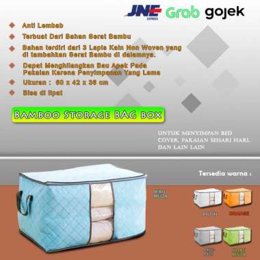 Bamboo Storage Box Bag Warna Hijau muda