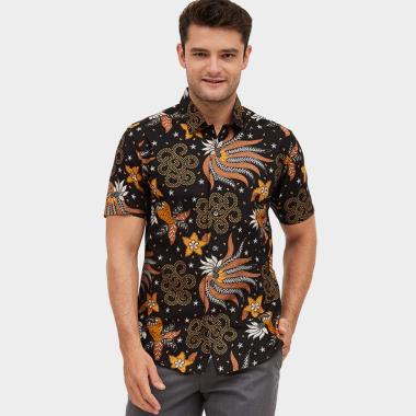 Odza Swirl Kembang Kombinasi Kemeja Batik Pria