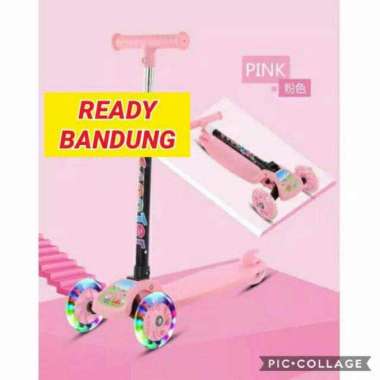 Scooter anak scooter otoped roda 3 dengan lampu LED pink