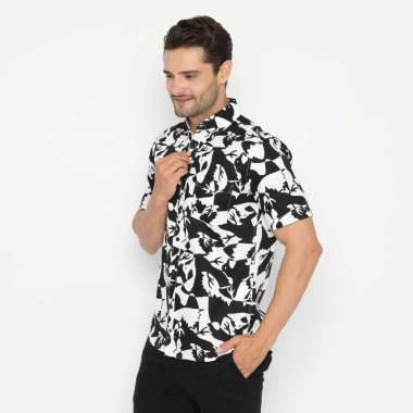 Platini Kemeja Hawai Pria Lengan Pendek Hitam 132116 XL