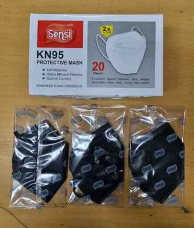 Masker KN95 Sensi Warna Hitam Black