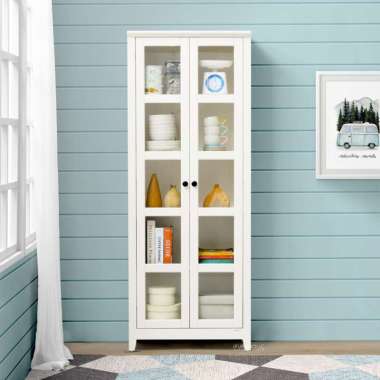 iFURNHOLIC Alyssa Cupboard with glass door - Lemari Kaca Pajangan - Furniture 01 Ivory