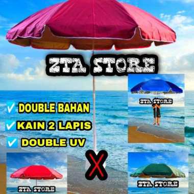 payung tenda 2 lapis 220cm payung pantai double uv payung bazar cafe maroon