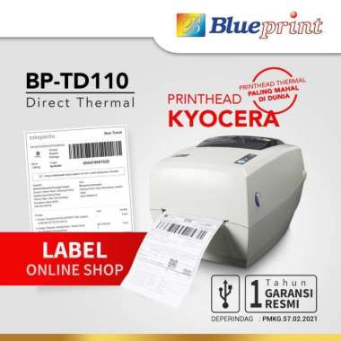 Printer Barcode Thermal Printer Label Resi A6 BLUEPRINT TD-110 USB