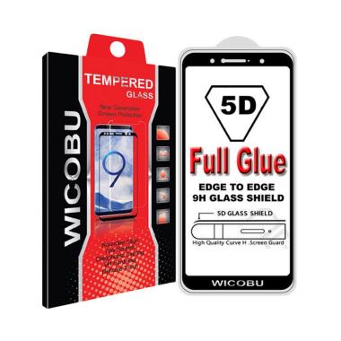 Wicobu Full Glue Tempered Glass Screen Protector for Samsung Galaxy A3 2017 - Hitam [Full
