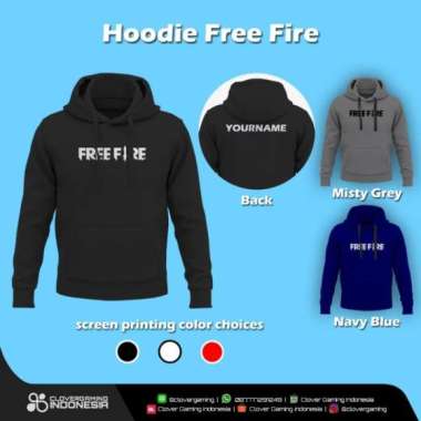 Hoodie Free Fire || FF Apparel Gaming Esports PUBG Jaket M Hitam