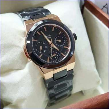 Jam Tangan Wanita Alexandre Christie AC 2224 Rosegold Black Original