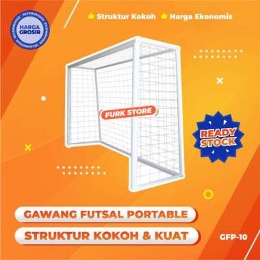 Gawang Futsal Murah, Gawang Besi Portable untuk Futsal, Harga Gawang Futsal Portable 3x2m GFP-10