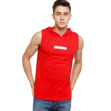 VM Singlet Kaos Hoodie Pria M Merah