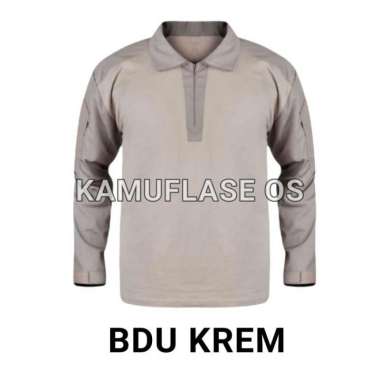 Baju kemeja BDU abu-abu/ hijau/hitam/krem. Baju Bdu tactical Krem - XXL