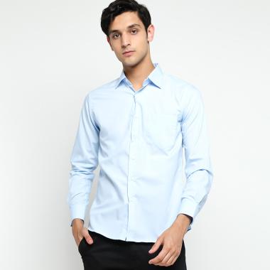 VM Kemeja Polos Slimfit Panjang Kemeja Pria - Light Blue XL Light Blue