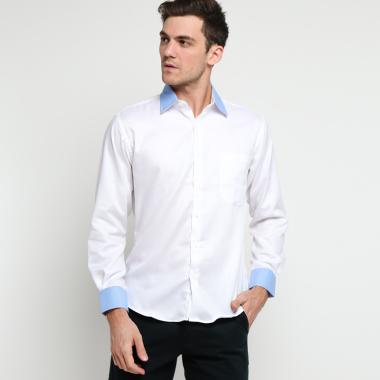 VM Kemeja Pria Lengan Panjang - Putih L Putih