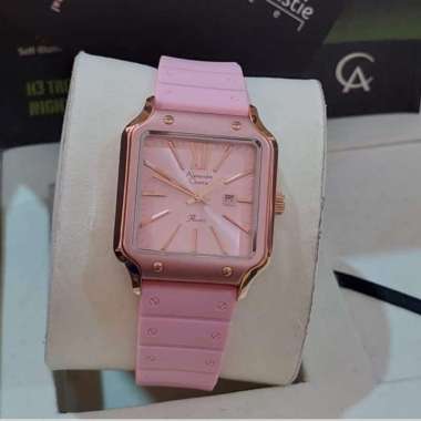 Alexandre Christie AC2942LD Passion Jam Tangan Wanita Rubber Strap Original Pink Rose