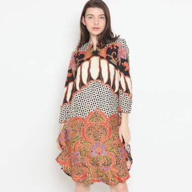 Batik Semar KC 20 DB Nania Tunic Sekar Panjunjung Dress Wanita XL Black/White/Pink