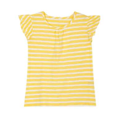 TORIO Basic T-Shirt Yellow Stripe - Baju Atasan Anak Perempuan 11-12 tahun