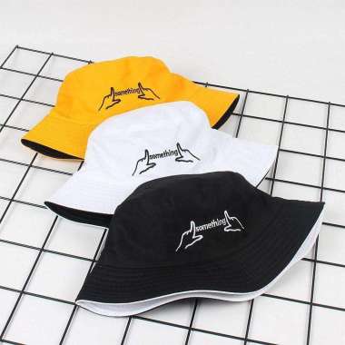 BUCKET BORDIR SOMETHING BOLAK BALIK / AF_Collection_New Hitam-Kuning