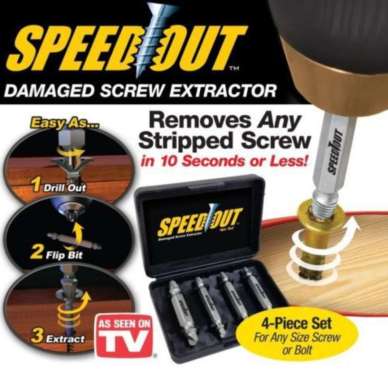 Mata Bor Pembuka Baut Rusak Screw Extractor Set 4 PCS Ganjal Baut Slek Dol Patah Broken Bolt Remover