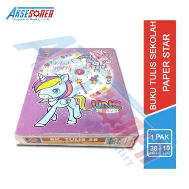 Buku Tulis Sekolah Paper Star [38 Lembar/10 Buku/Pack] / Buku Tulis 1 Pak / Peralatan Sekolah / Buku