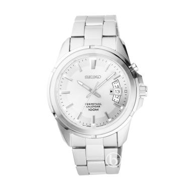 Seiko Premier Perpetual Calendar Jam Tangan Pria [Original/ SNQ129P1] Silver