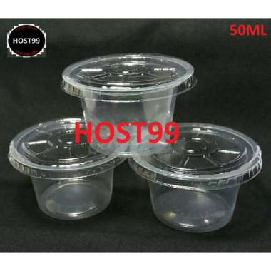 Cup Agar Pudding Jelly EsKrim Plastik Bening + Tutup 50ml CUP JELLY 50ML DAN TUTUP
