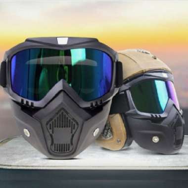 tokodiape | Masker Helm Motor Google mask full Face - Kuning Hitam